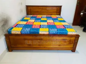 New 6*5 ft 72"*60" Teak Queen Box Bed