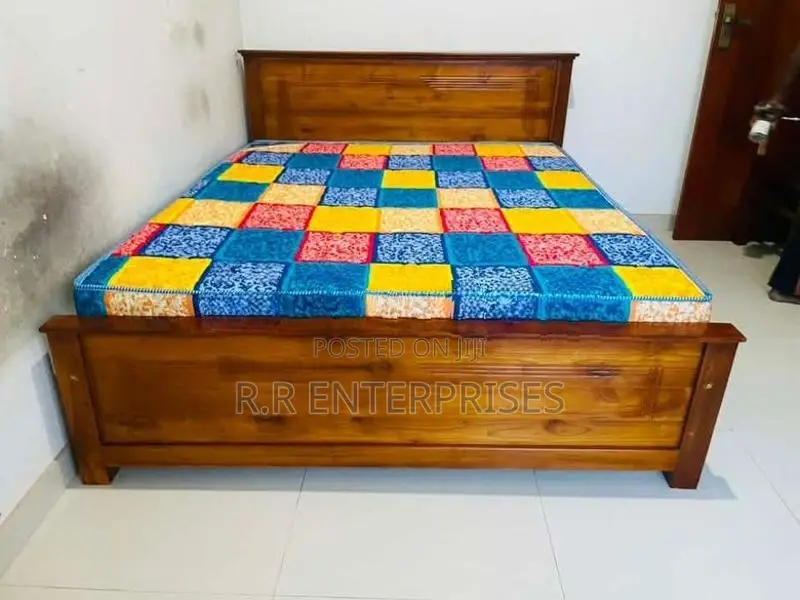 New 6*5 ft 72"*60" Teak Queen Box Bed