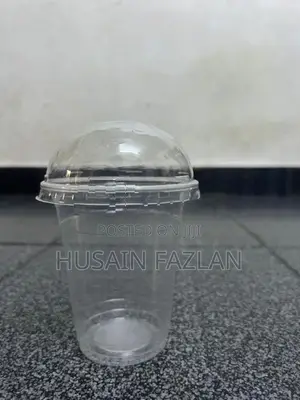 330ml Transparent Plastic Juice Cup with Dome Lid