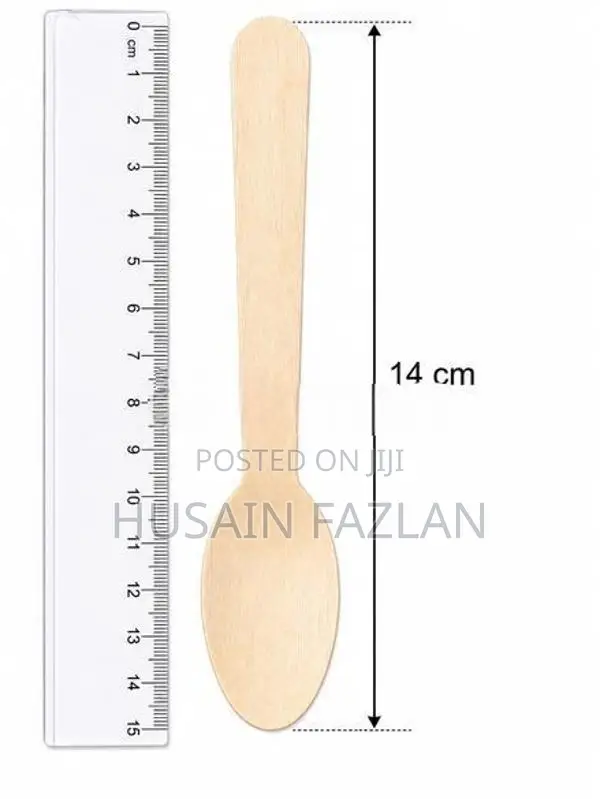 Eco-Friendly Disposable Wooden Spoons-14cm (100 Pcs)