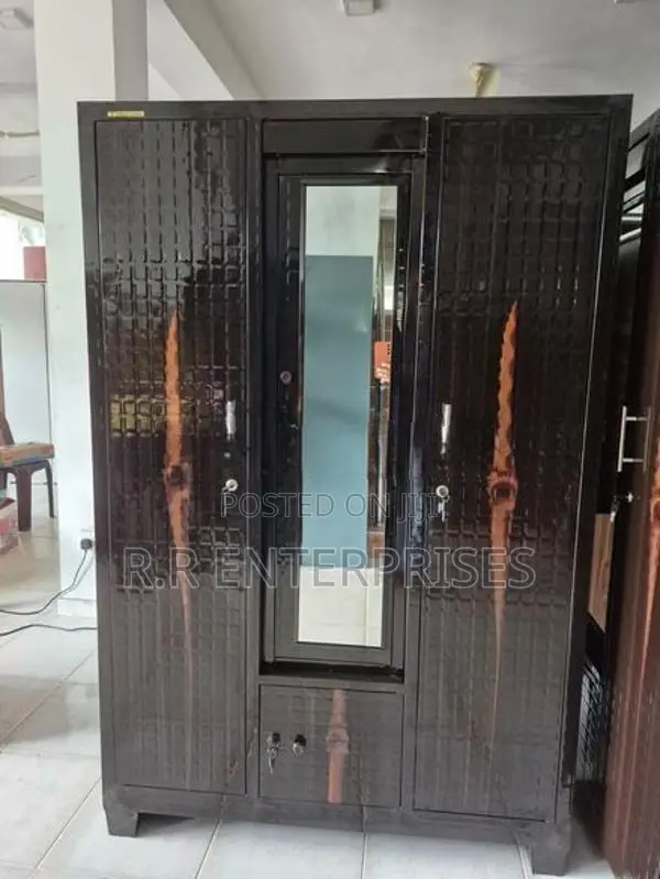 New 6*5 Ft 3 Door Steel Cupboard with Mirror