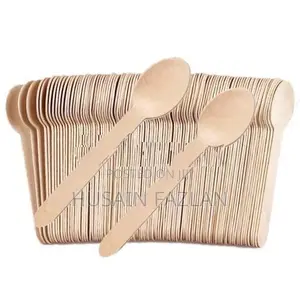 Eco-Friendly Disposable Wooden Spoons-14cm (100 Pcs)