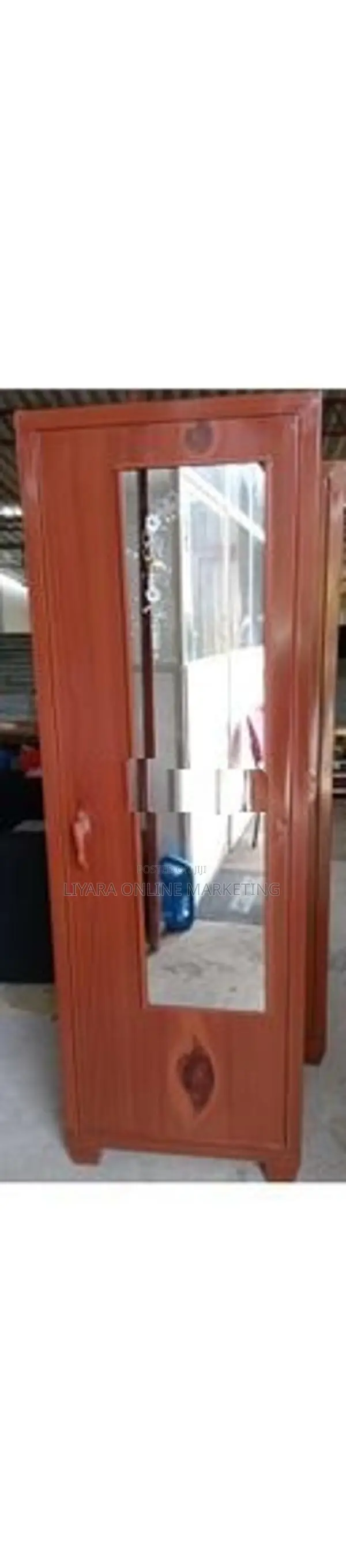 Steel Single Door Wardrobe With Glass 6*2’