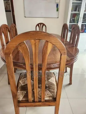 Six Chair Teak Dining Table