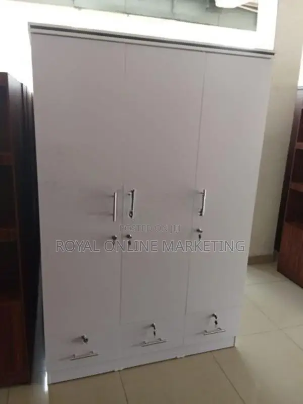 3 Door White Cupboard (K-26)