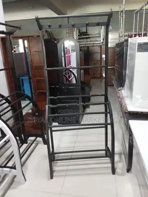 Black Teak Towel Rack (n-26)