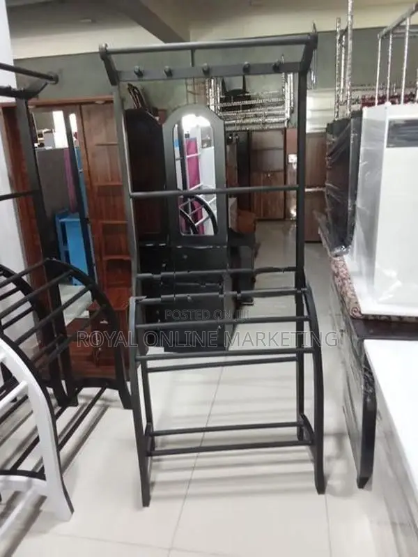 Black Teak Towel Rack (n-26)