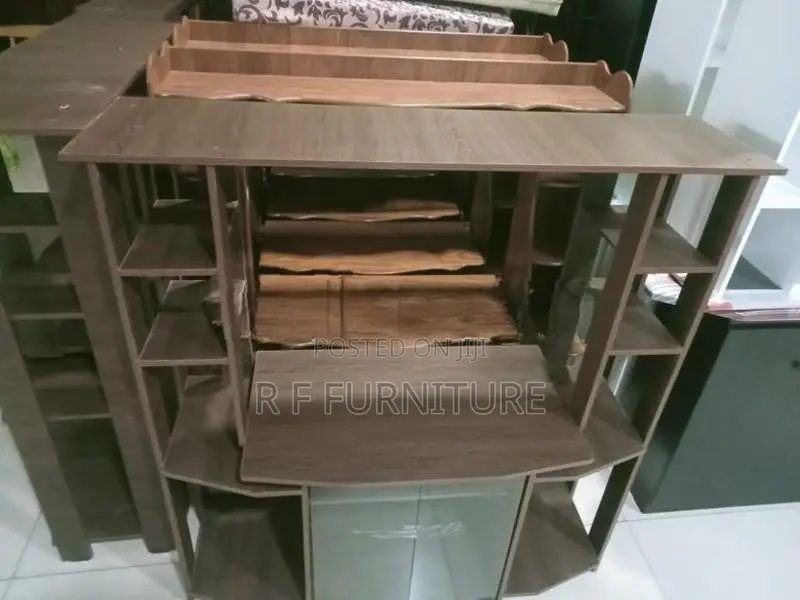 Melamine TV Stand with Setup Cupboard