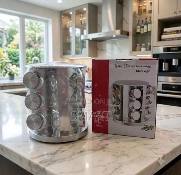 12 Jars Rotating Spice Tower Rack