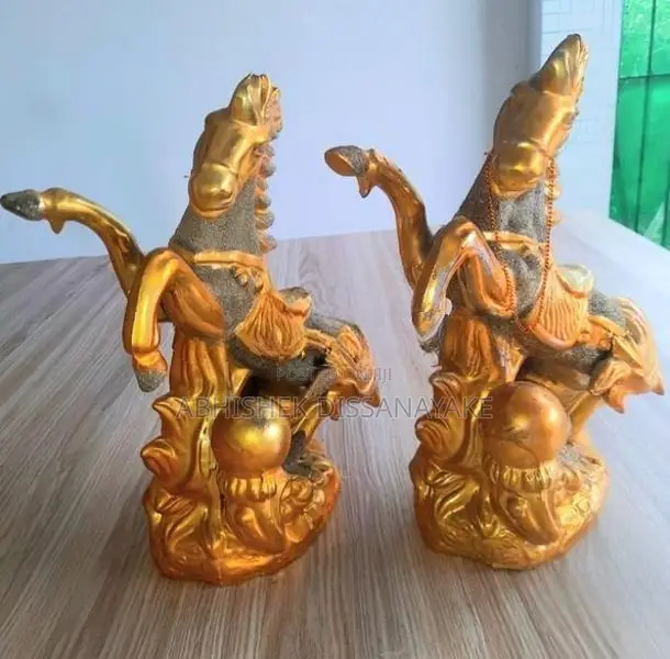 2 x Gold Horse Ornament