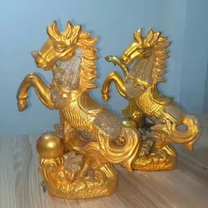 2 x Gold Horse Ornament