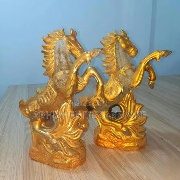 2 x Gold Horse Ornament