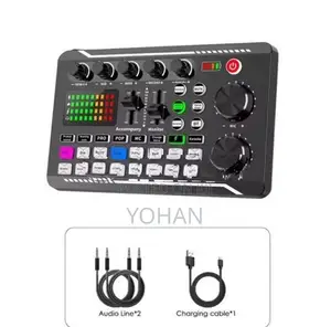 F998 Podcast Live Equipment, Professional Sound Card Mixer