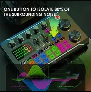 F998 Podcast Live Equipment, Professional Sound Card Mixer
