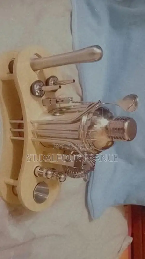 Cocktail Shaker Set with Wooden Stand
