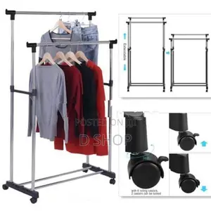 Double Pole Telescopic - Cloth Adjustable Rack