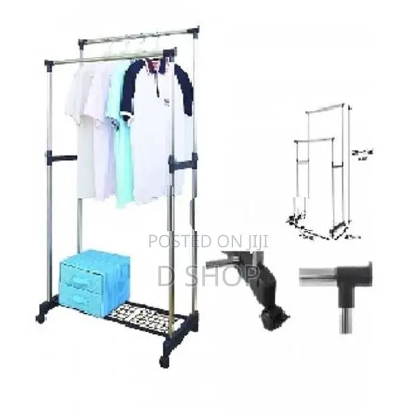 Double Pole Telescopic - Cloth Adjustable Rack