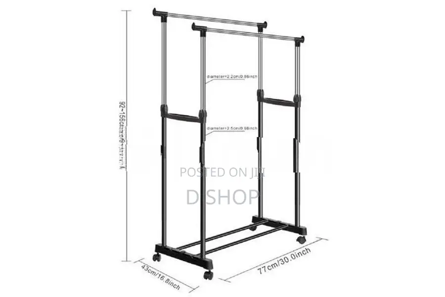 Double Pole Telescopic - Cloth Adjustable Rack