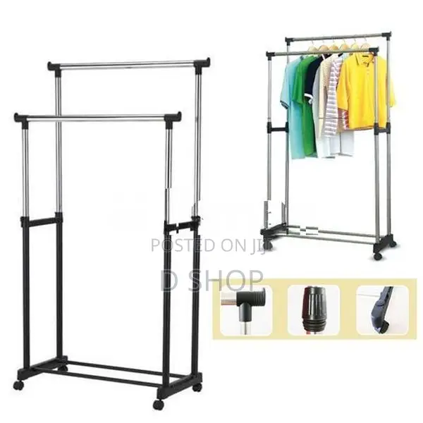 Double Pole Telescopic - Cloth Adjustable Rack