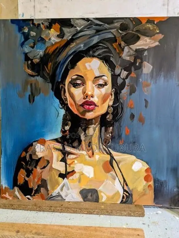 Hand-Painted Acrylic Canvas Painting (24x24 Inches)
