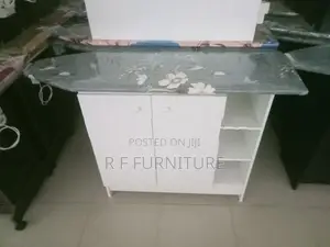 Melamine White Iron Cupboard with Rack