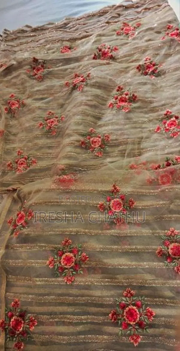 Floral Embroidered Net saree