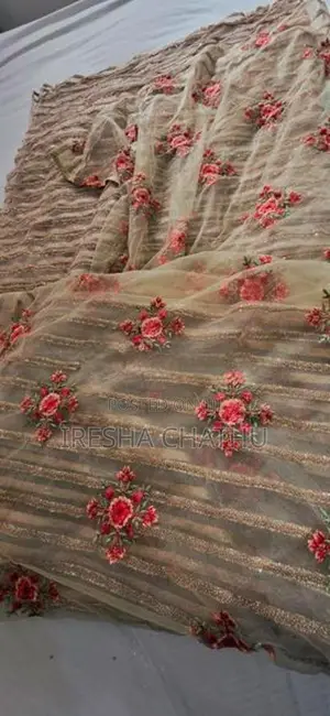 Floral Embroidered Net saree