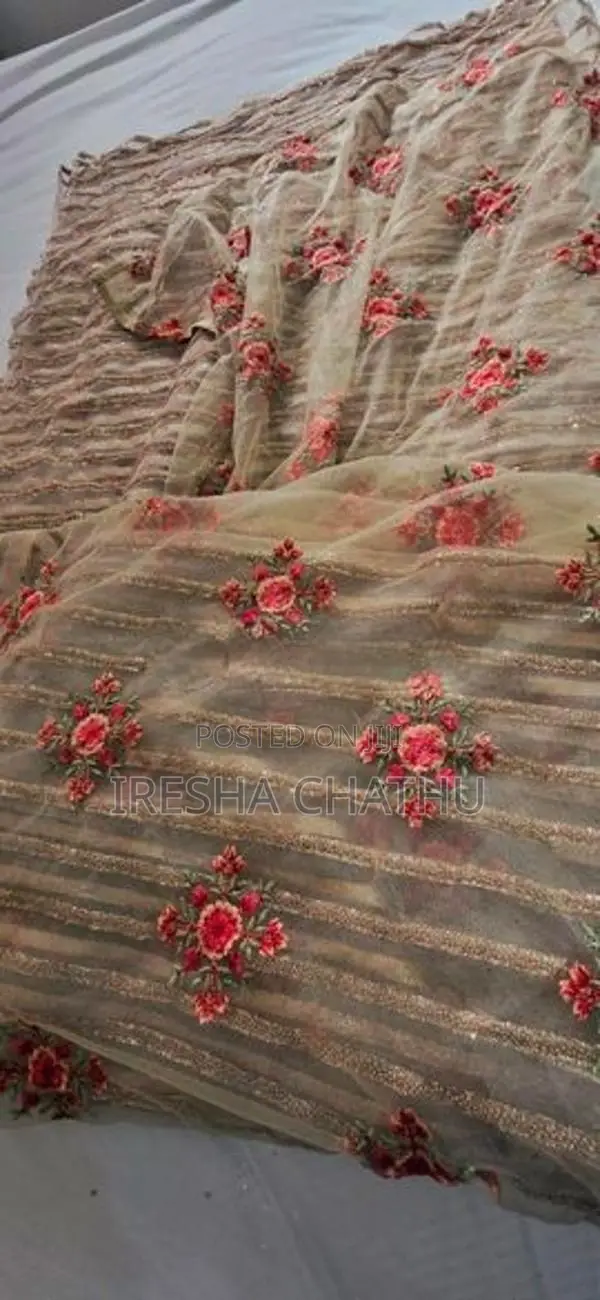 Floral Embroidered Net saree