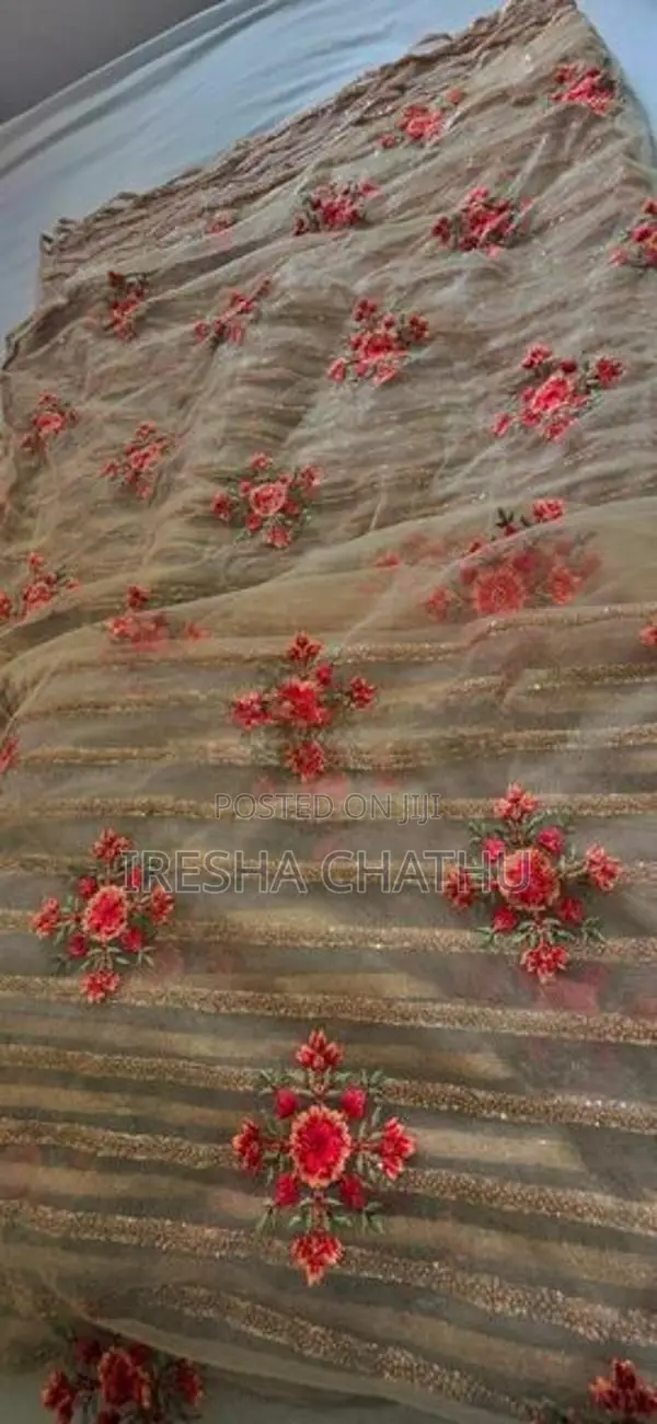 Floral Embroidered Net saree