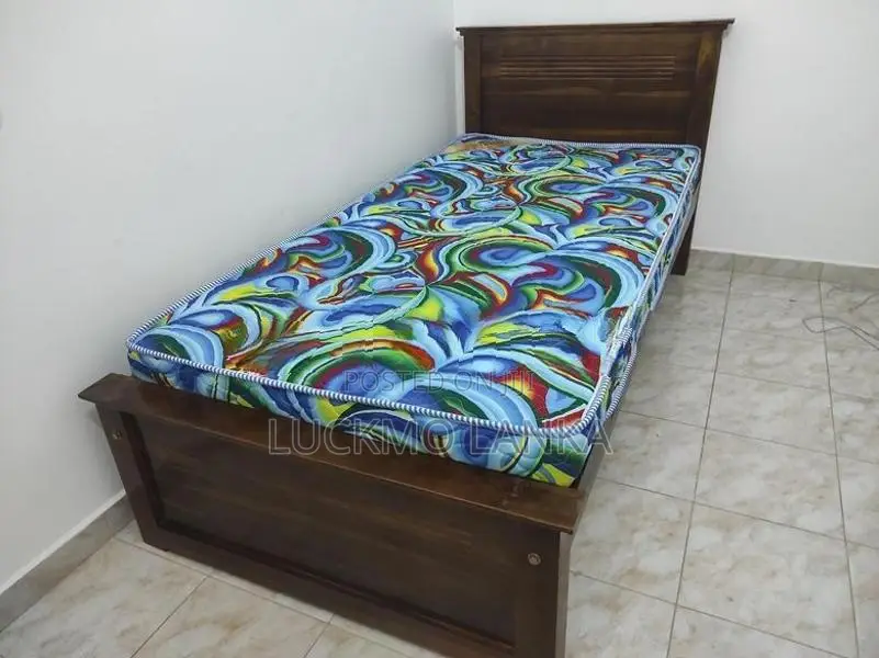 New 72"x60" (6x5) Size Teak Box Bed With Arpico Hybrid Mattress (Ff2)