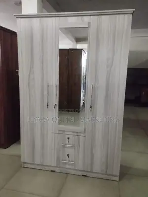 Melamine Wardrobe With Glass AA Colour