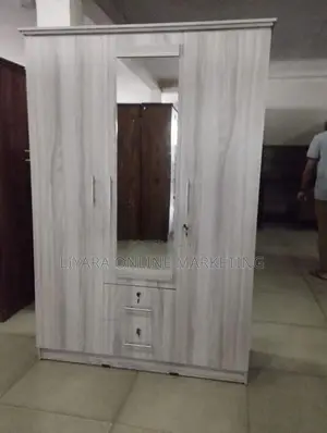 Melamine Wardrobe With Glass AA Colour