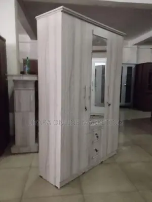 Melamine Wardrobe With Glass AA Colour