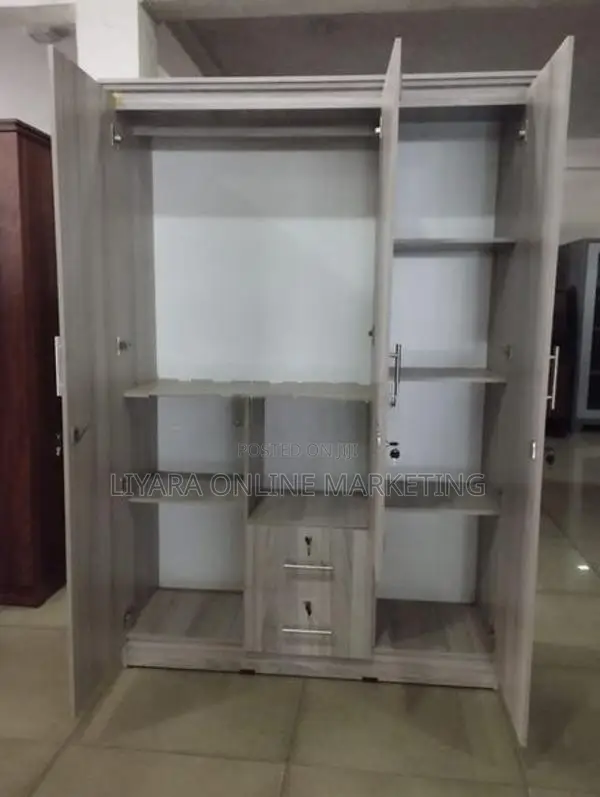 Melamine Wardrobe With Glass AA Colour