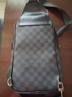 Louis Vuitton-style Damier Graphite Sling Bag / Crossbody Bag.