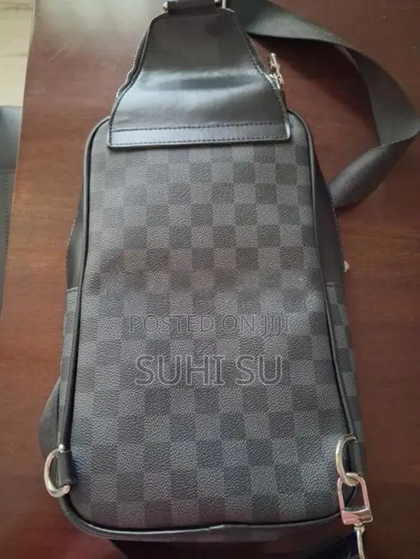 Louis Vuitton-style Damier Graphite Sling Bag / Crossbody Bag.