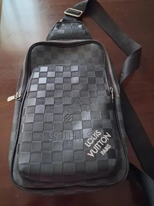 Louis Vuitton-style Damier Graphite Sling Bag / Crossbody Bag.