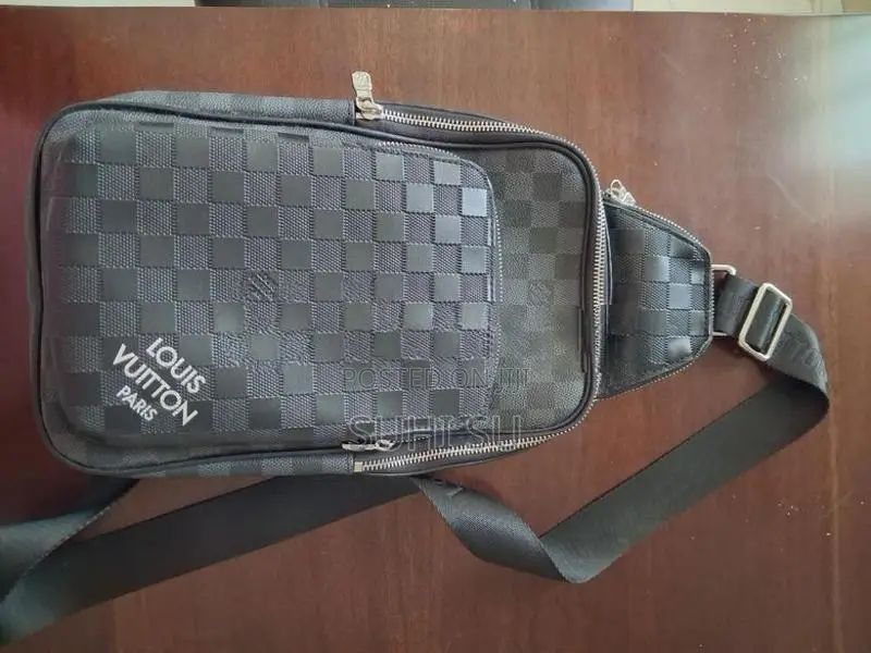 Louis Vuitton-style Damier Graphite Sling Bag / Crossbody Bag.