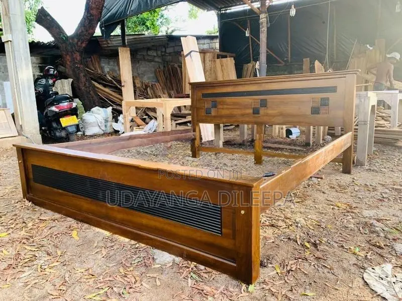 Teak Bed with Mattress