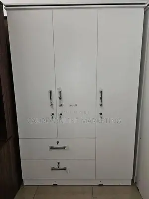new white colour 3 door long locker cupboard 6x4ft wardrobe