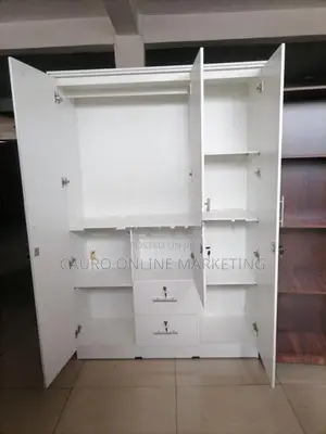 new white colour 3 door long locker cupboard 6x4ft wardrobe
