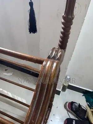 Teak clothes rack with a hanger