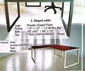 Melamine L Shaped Work Station Table