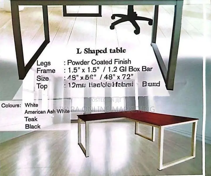 Melamine L Shaped Work Station Table