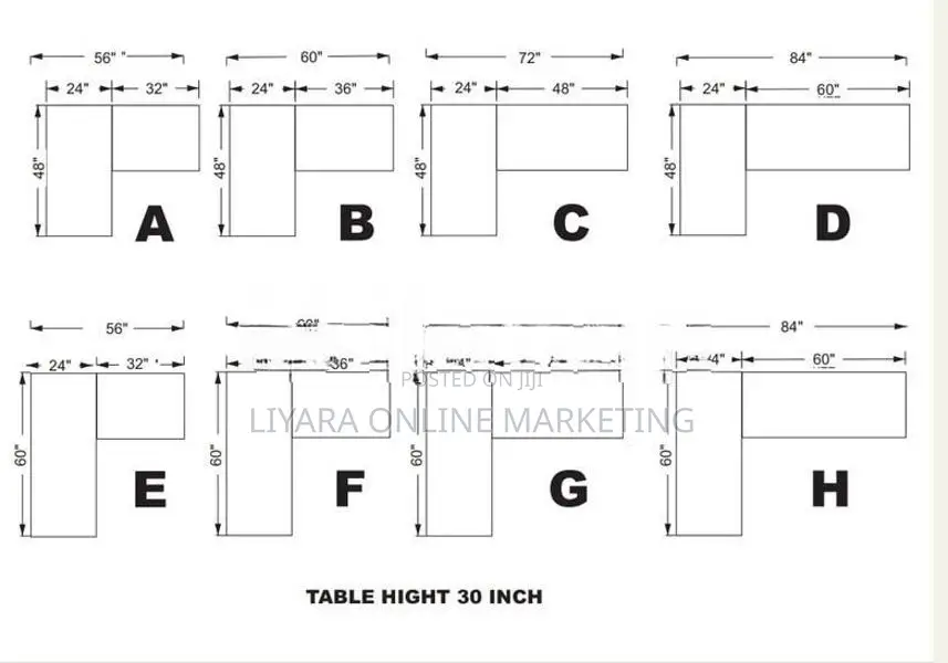 Melamine L Shaped Work Station Table