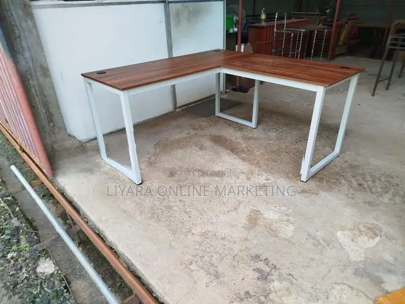Melamine L Shaped Work Station Table