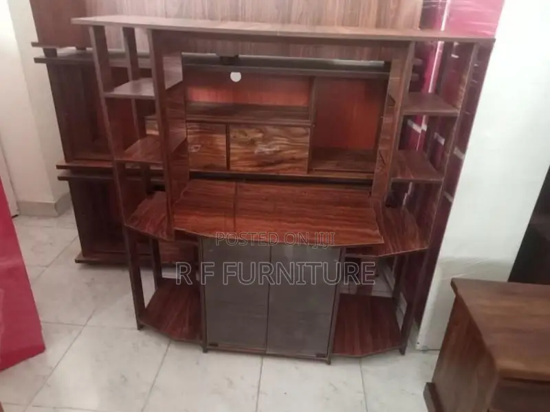 Melamine TV Stand with Setup Cupboard