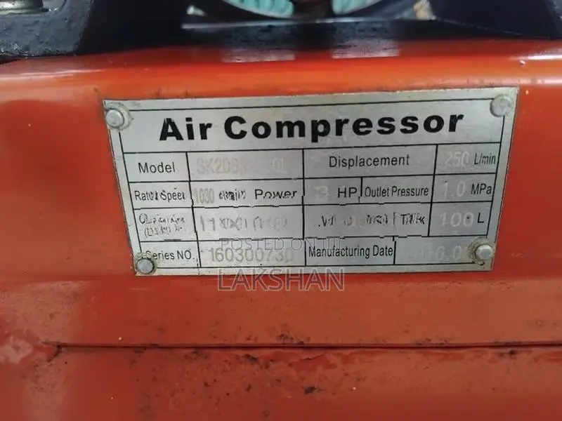 100L 3HP Double Piston Air Compressor