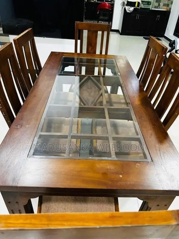 Teak Dining Table Set 6 Chairs