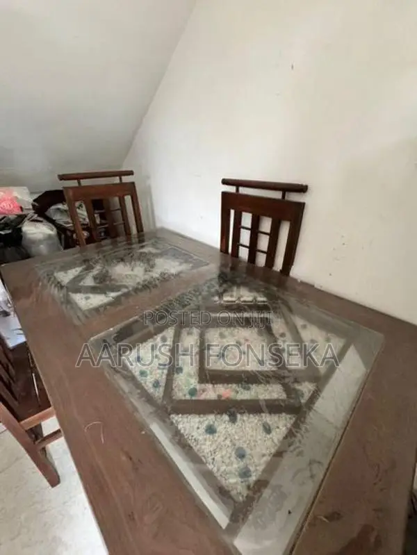 Wooden Dining Table with 4 Chairs
